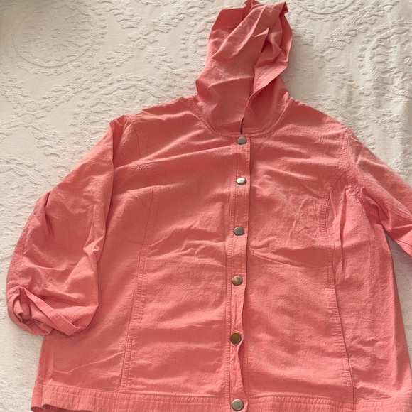 Gently Loved Hooded Jacket with Button Closure by Koret 100% Cotton - Picture 1 of 8